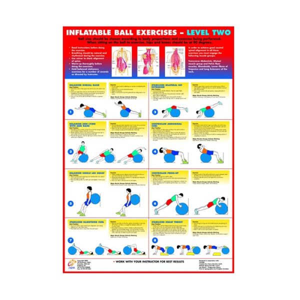 Inflatable ball exercises 2, plakat med øvelser