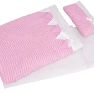 Danaleg Dynesæt Pink Stribe - Til dukkevognen - HURTIG LEVERING