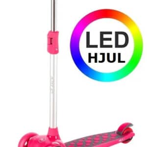 NILS Trehjulet Løbehjul Pink med LED-hjul - FRI FRAGT - med ABEC-7 kuglelejer