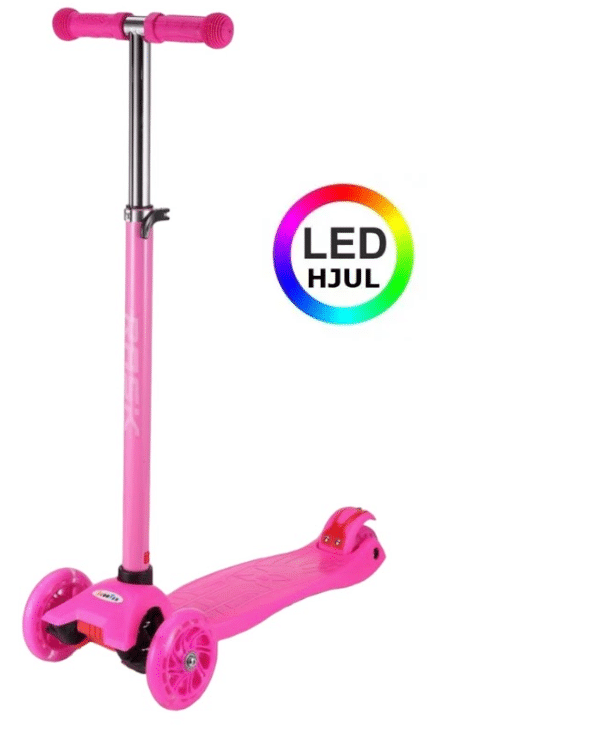 RASK Trehjulet Løbehjul Pink med LED-hjul - HURTIG LEVERING - 3-8 år